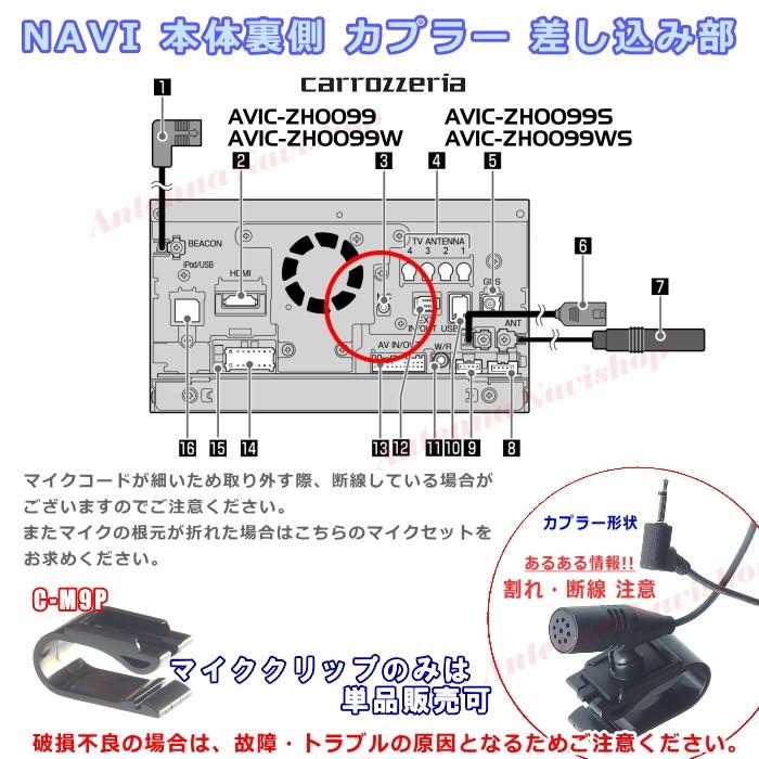 パイオニア カロッツェリア AVIC-ZH0099S 純正品 ハンズフリー 音声認識マイク 新品 (M09｜antenna-navishop｜03