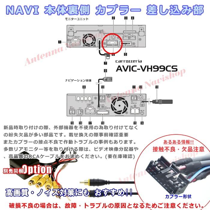 カロッツェリア パイオニア AVIC-VH99CS 純正品 RCA入出力ケーブル
