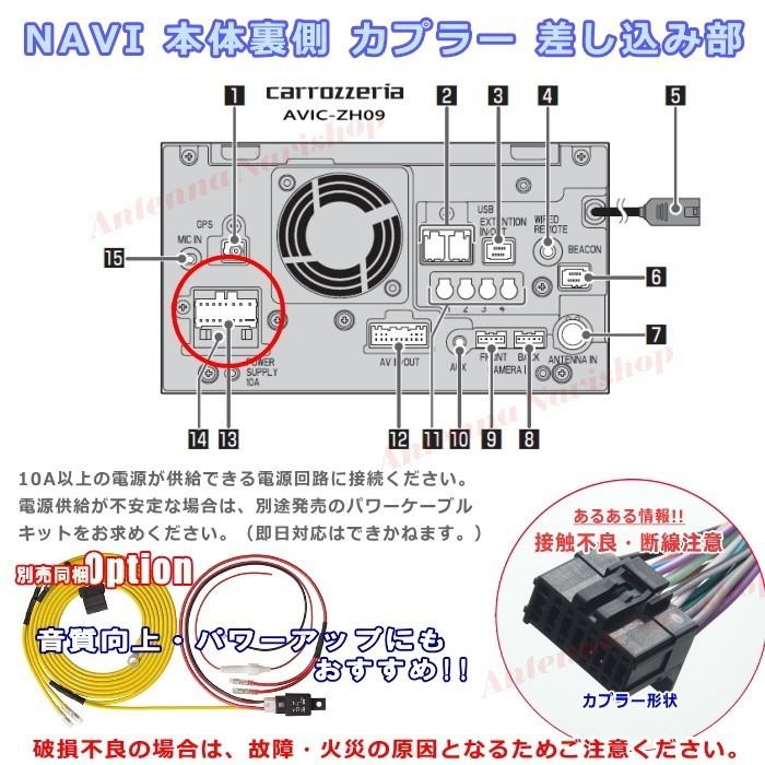 パイオニア カロッツェリア AVIC-MRZ09-2 純正品 メイン 電源コード