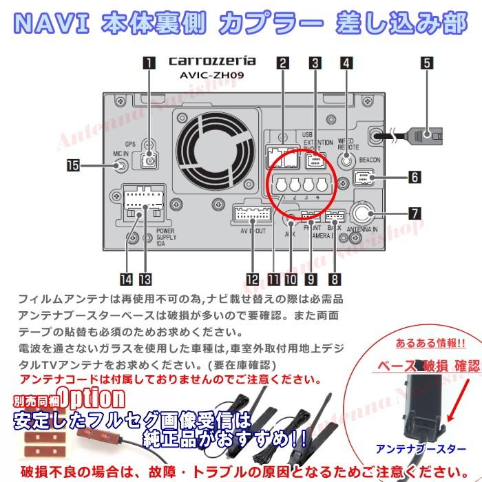カロッツェリア AVIC-ZH09 純正品 地デジ TV フィルム アンテナ セット