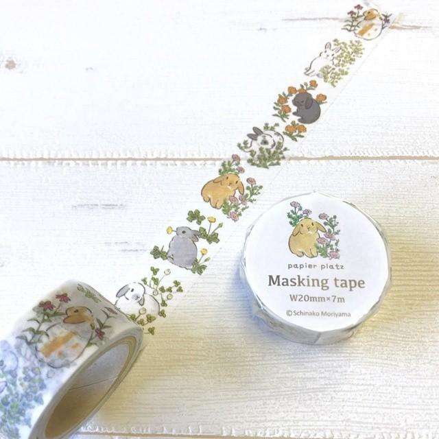 Moriyama  Schinako さん マスキングテープ　花うさぎ メール便発送】Moriyama Schinako（森山標子） マスキングテープ