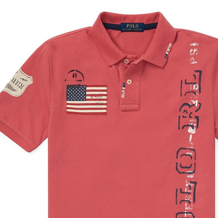 cotton mesh graphic polo shirt