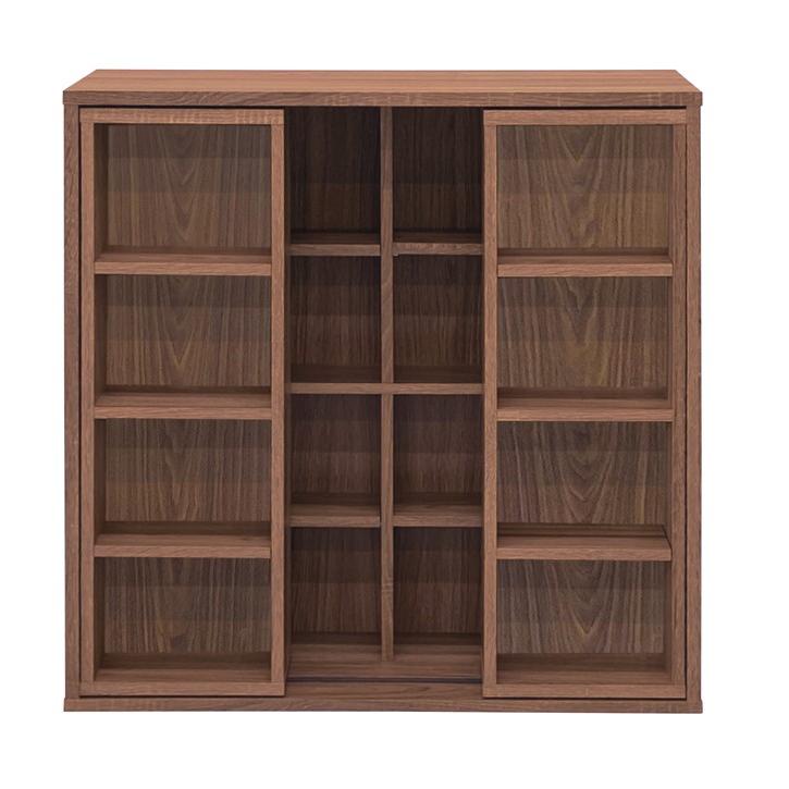 スライド書棚 書棚 本棚 ラック シェルフ シンプル コンパクト シンプル コンパクト 幅80cm おしゃれ ホワイト ダークブラウン グレー