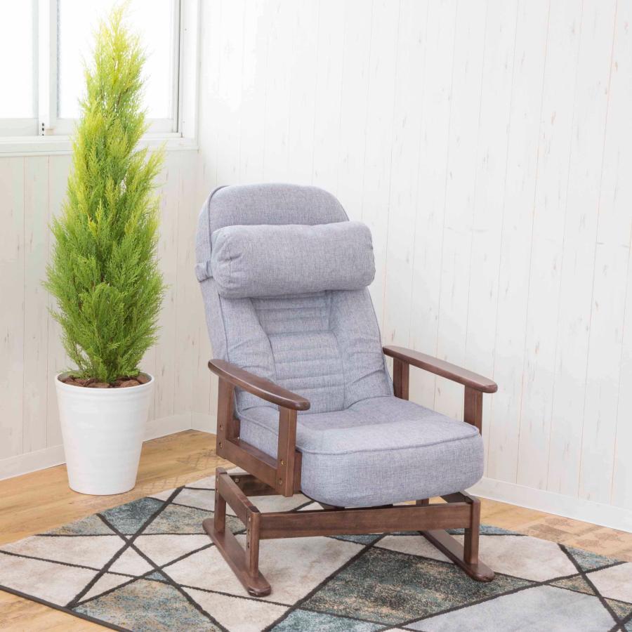 高座椅子 約幅62cm グレー 360度 回転式 折りたたみ式 5段階