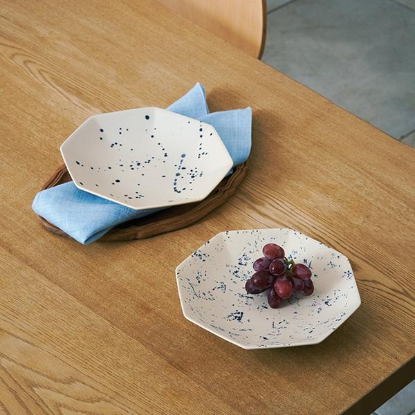 antina×作山窯 / フルム 八角プレートペア（スノー＆レイン