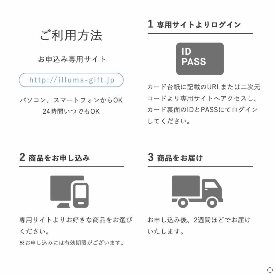 カタログギフト カードカタログ 香典返し 出産内祝い 結婚内祝い 内祝い お返し ご贈答 贈り物 返礼品 ILLUMS(イルムス) e-order choice ＜ベルビュー-C＞の画像