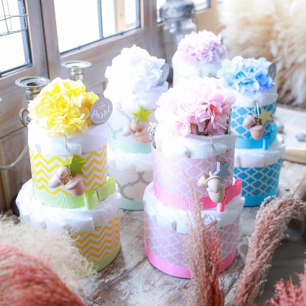 LAcouche Pastel / Kiko＋の木もおもちゃ付きオーガニックおむつケーキ(ブルー) ※お届け目安約2週間 | ブランド登録なし | 01