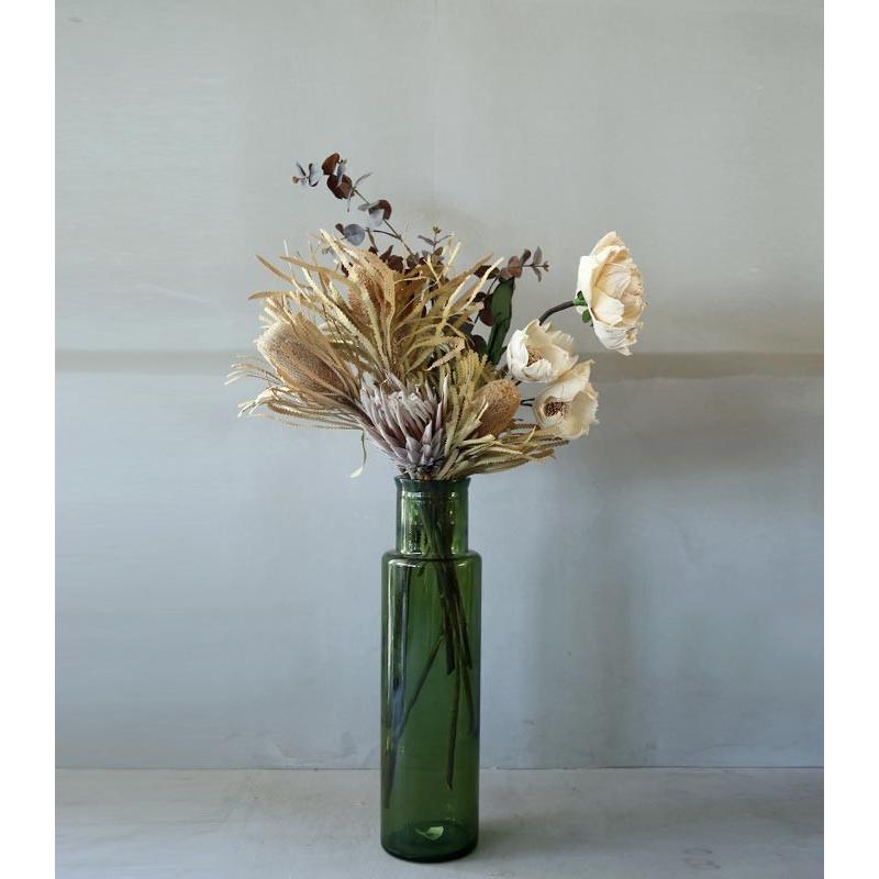 フラワーベース ガラス 花瓶 インテリア おしゃれ グリーン 室内 レトロ シンプル 3b Antiqcafe 通販 Yahoo ショッピング