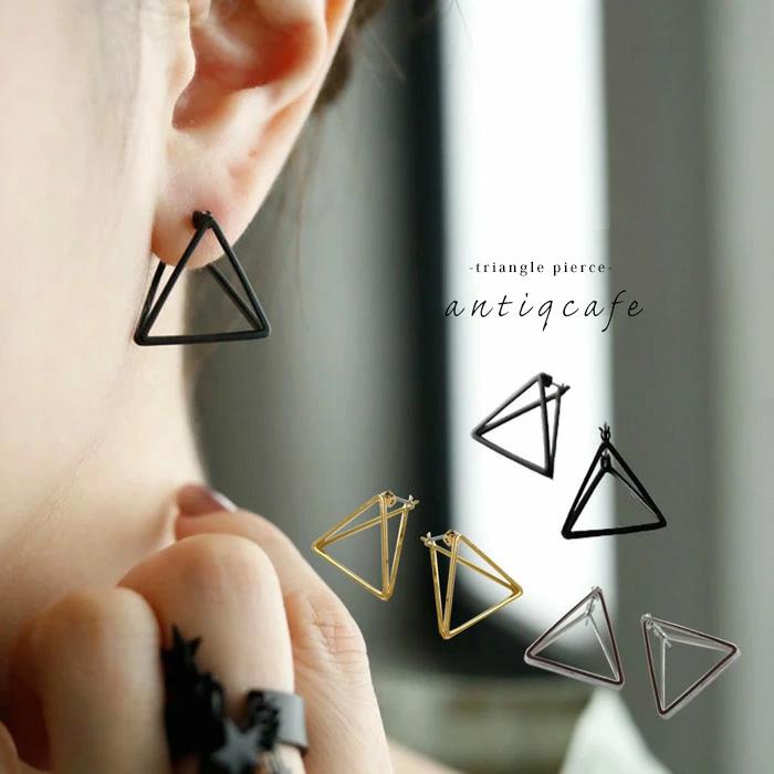 ピアス レディース アクセサリー 金属アレルギー 三角 おしゃれ プレゼント アンティカフェ Cj Antiqcafe 通販 Yahoo ショッピング