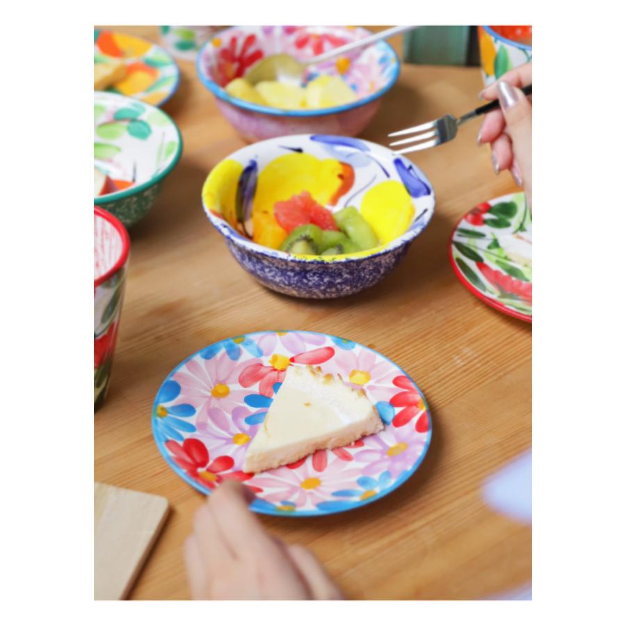 丸皿 16cm 平皿 プレート スペイン陶器 手描き 食器・メール便不可