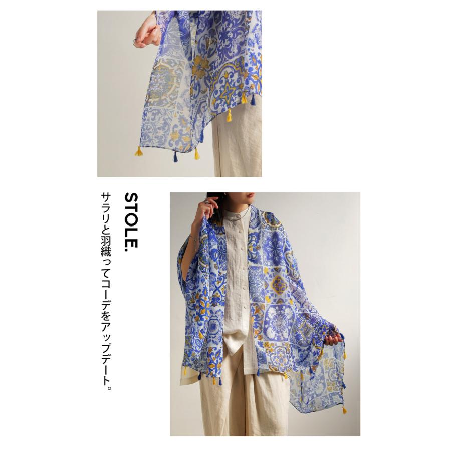 antiqua（アンティカ） ヨーロピアン柄シアーストール ストール