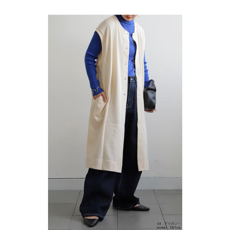 ジレ ベスト ロング ロングベスト スウェット トレーナー レディース