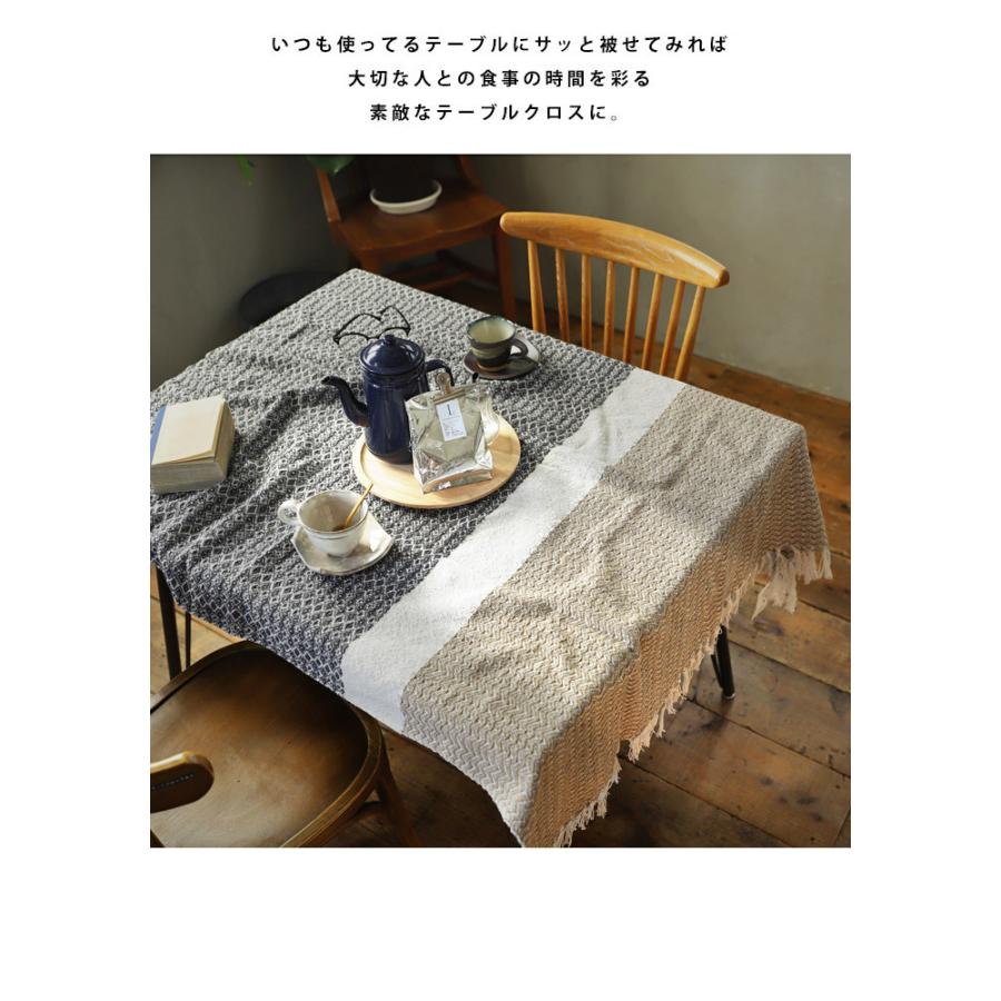 リサイクル糸 配色 切替 大判 ブランケット インテリア 雑貨・メール便