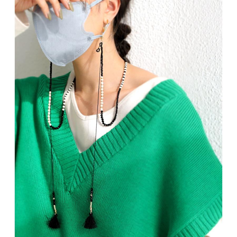 antiqua（アンティカ） タッセル付き マスクチェーン マスク