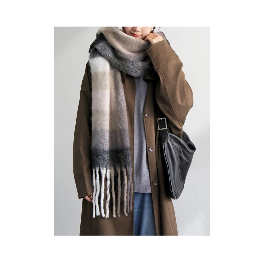 antiqua（アンティカ） チェック柄 マフラー ストール レディース 大判