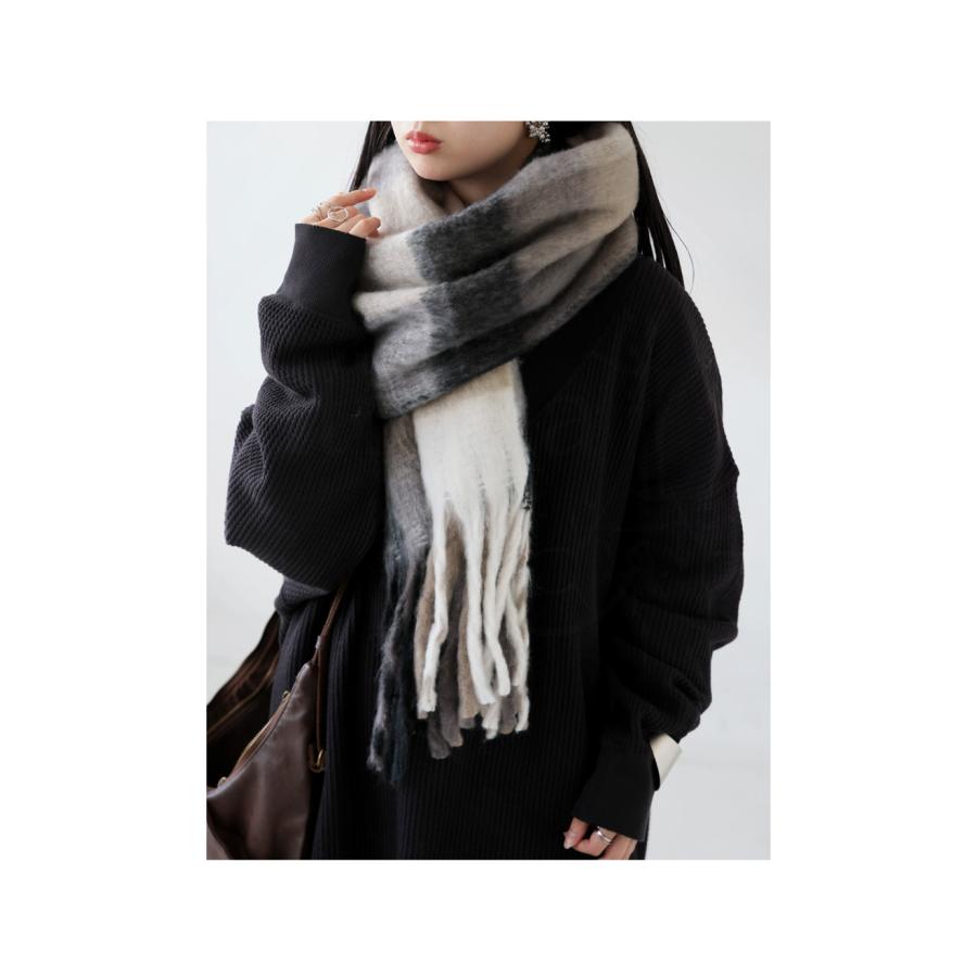 antiqua（アンティカ） チェック柄 マフラー ストール レディース 大判