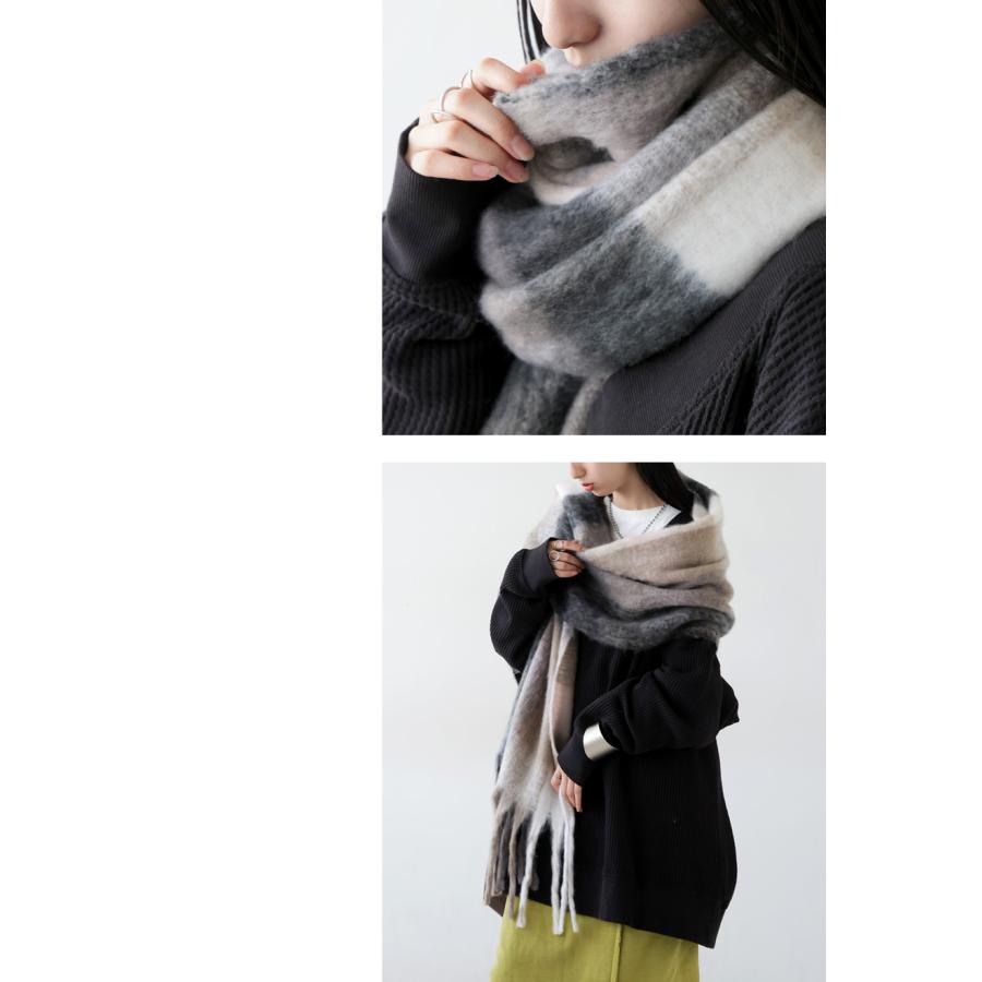 antiqua（アンティカ） チェック柄 マフラー ストール レディース 大判