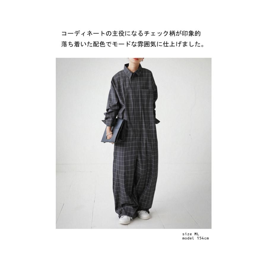 antiqua（アンティカ） チェック柄 オールインワン レディース 長袖