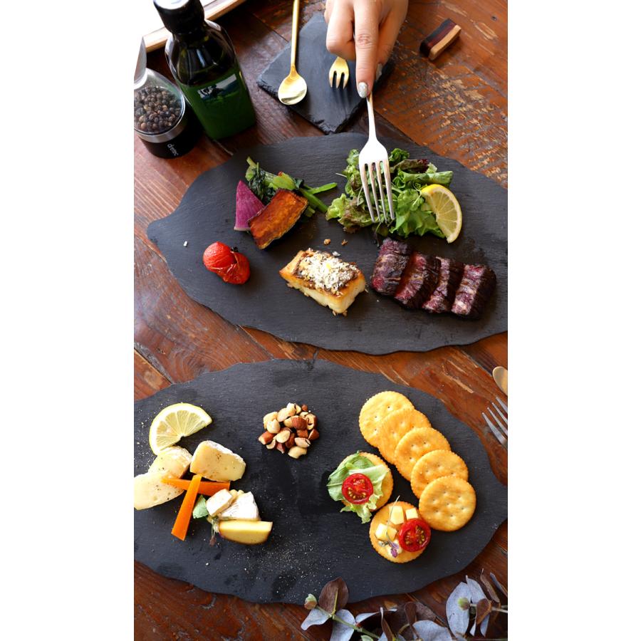 antiqua（アンティカ） スレートプレート 皿 リーフ型 40cm 食器 5枚組