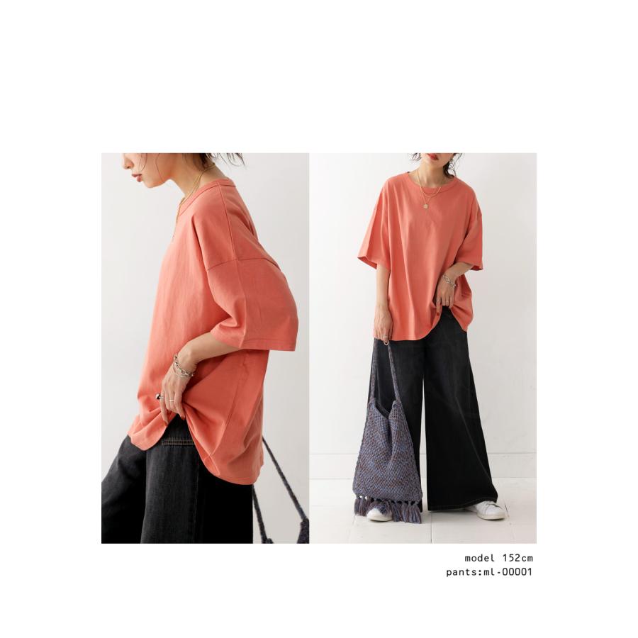 コットンTシャツ Tシャツ レディース トップス 半袖 無地 ・80ptメール便可 | antiqua | 25