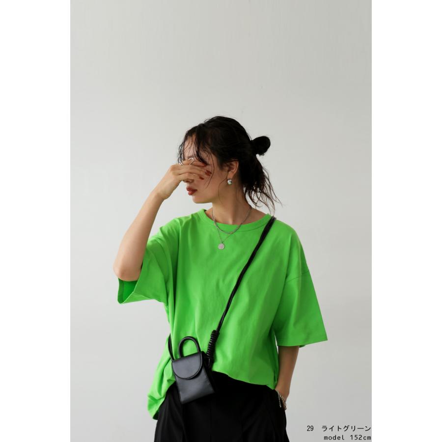 コットンTシャツ Tシャツ レディース トップス 半袖 無地 ・80ptメール便可 | antiqua | 12