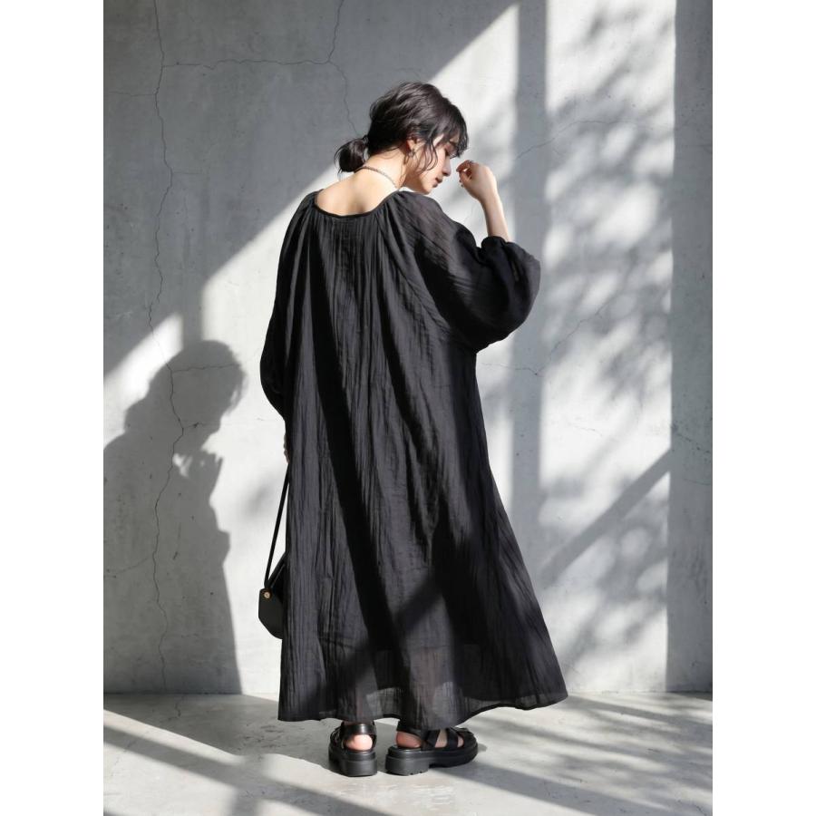 antiqua（アンティカ） ワンピース レディース 七分袖 ガーゼ ロング