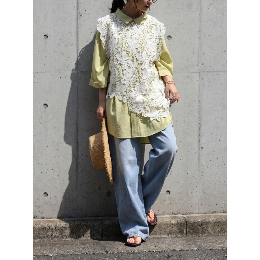 antiqua（アンティカ） レース ベスト レディース ノースリーブ 花柄