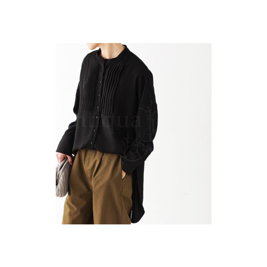 antiqua（アンティカ） フロントプリーツシャツ シャツ レディース