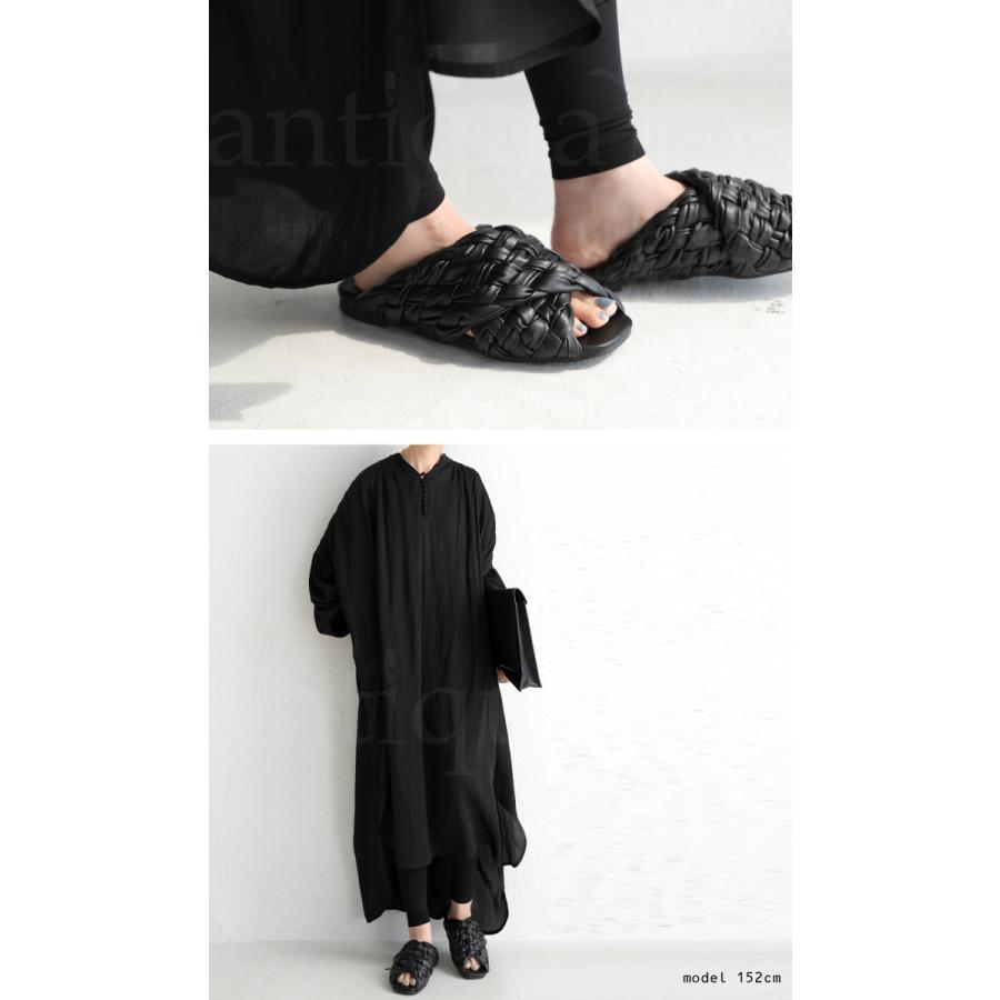 antiqua 編込みサンダル サンダル レディース 靴 ぺたんこ 送料無料  