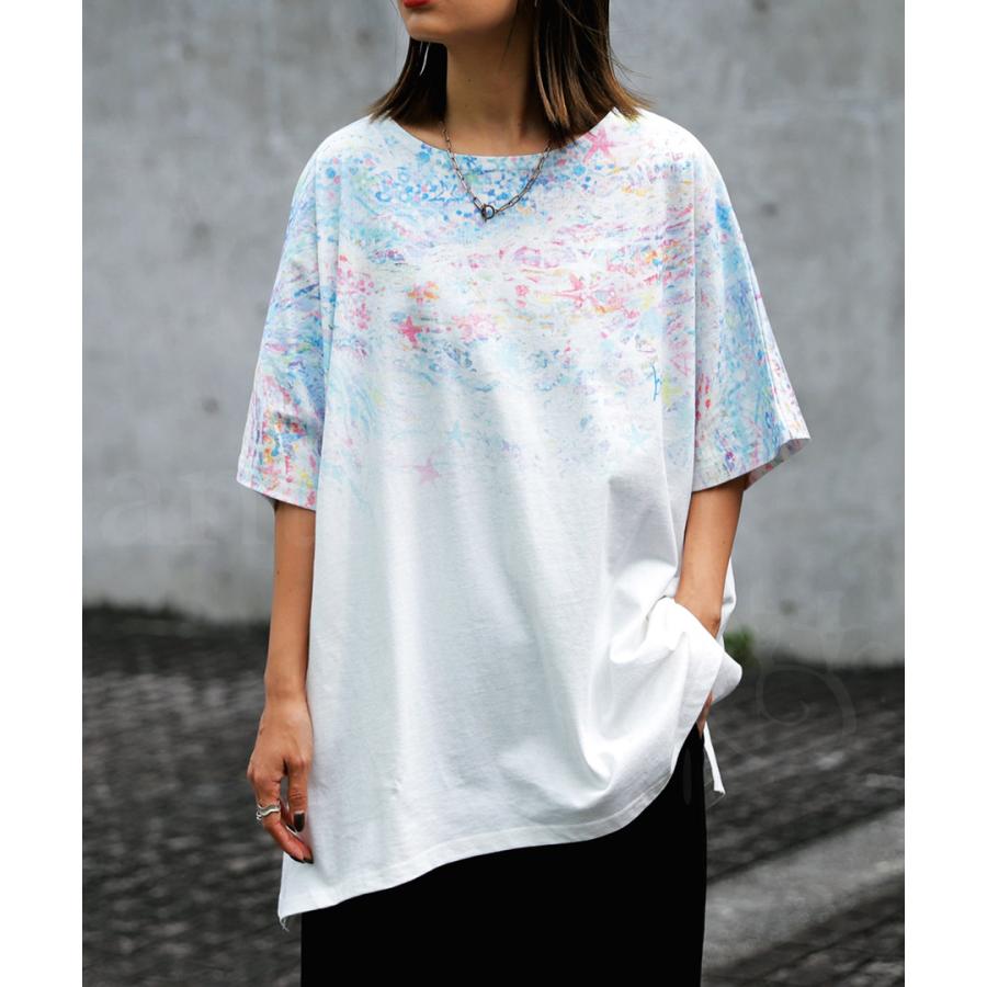 antiqua（アンティカ） bimako×ANTIQUA アートプリントTシャツ