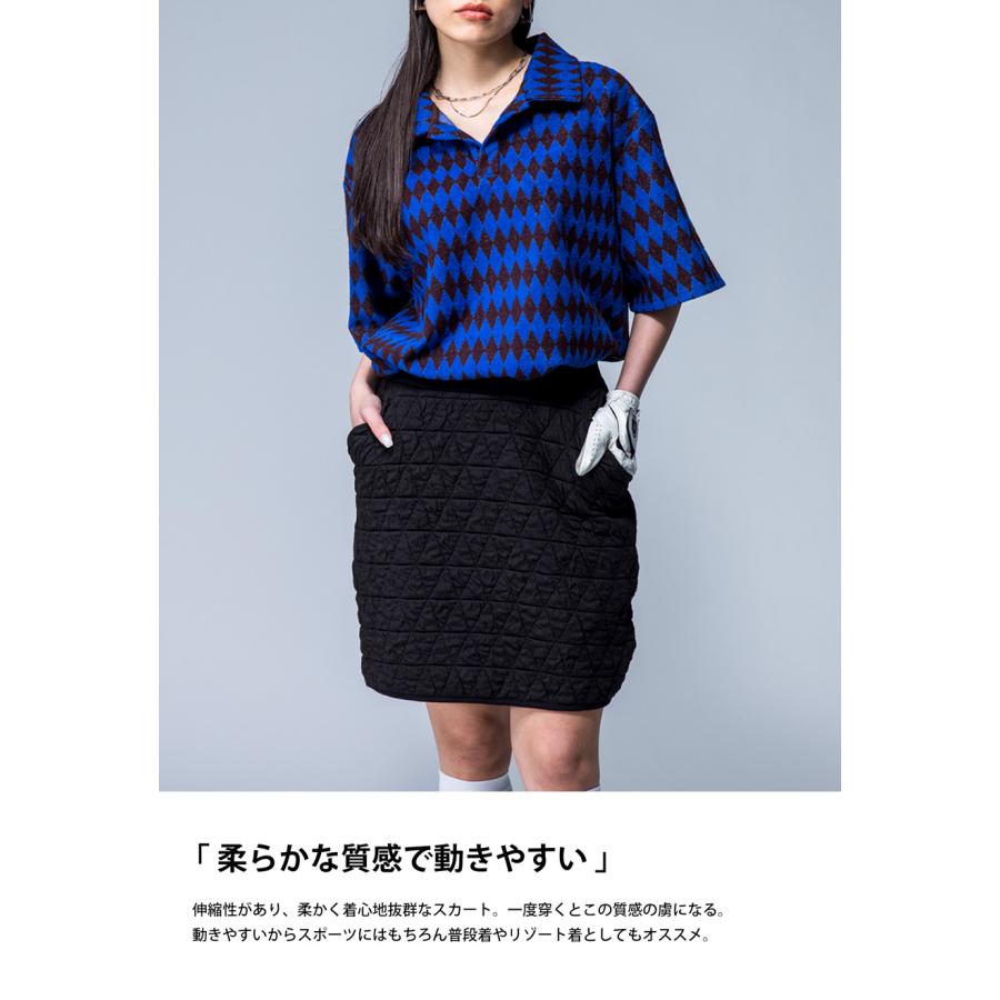 キルティングスカート 新品タグ付き antiqua（アンティカ） ANTIQUA GOLF×STCH キルティングスカート 送料