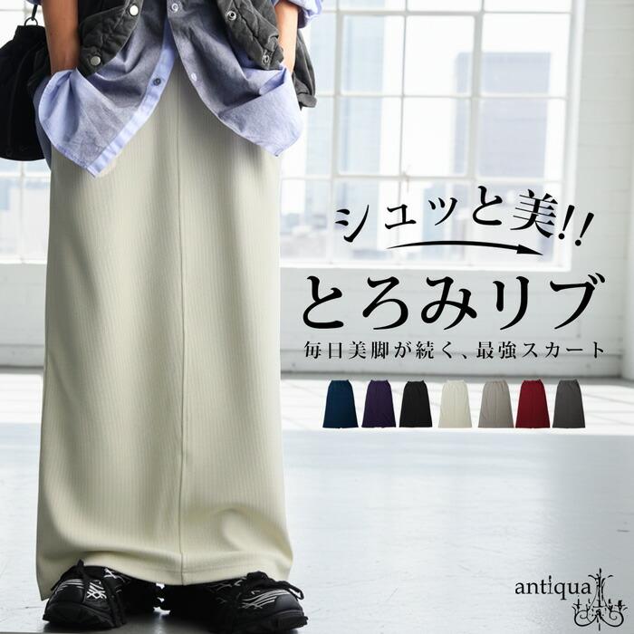 シュッと美 ロングスカート レディース ボトムス 送料無料・再入荷 メール便不可 | antiqua