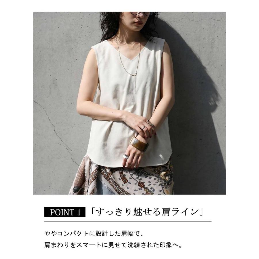 antiqua（アンティカ） リネン混 タンクトップ レディース