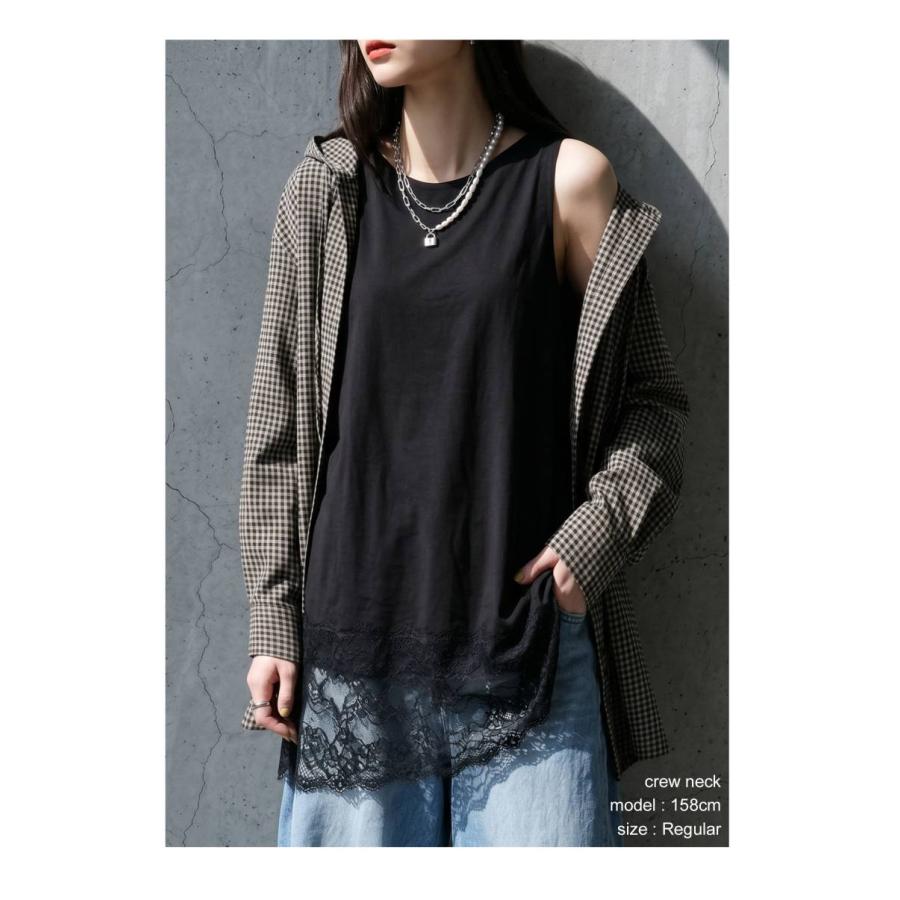 antiqua（アンティカ） 接触冷感 タンクトップ レディース 裾レース
