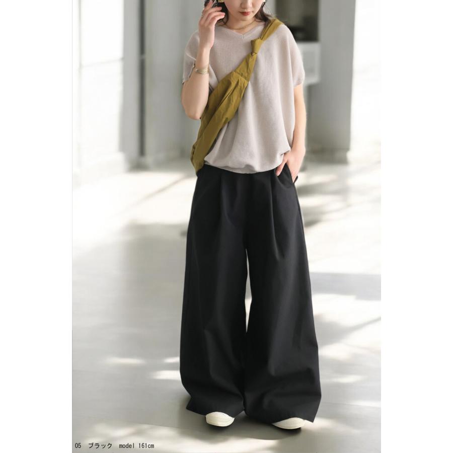 antiqua（アンティカ） タックワイドパンツ パンツ レディース