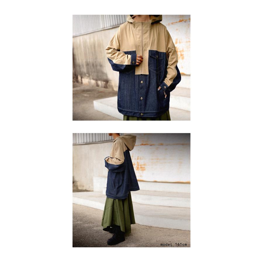 antiqua デニム切替ジャケット レディース アウター 羽織り 長袖