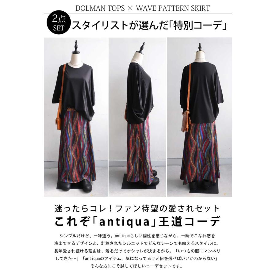 コーデセット ドルマントップス 柄スカート レディース 送料無料・メール便不可 | antiqua | 04