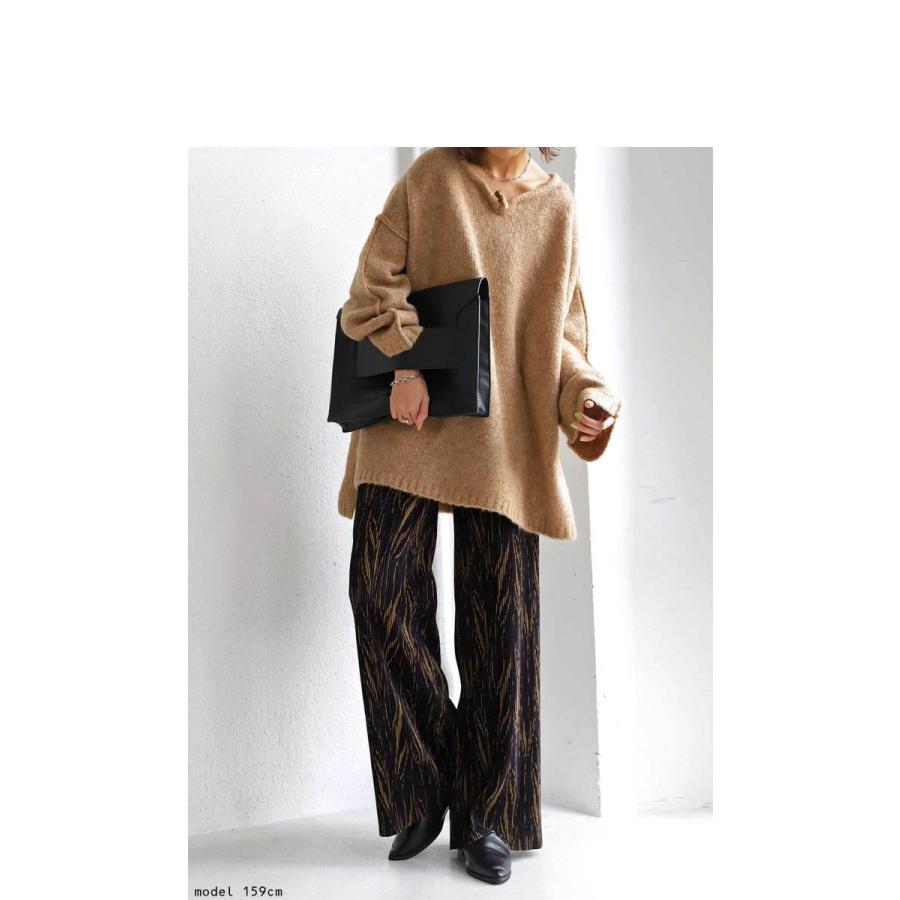 ゼブラ柄 プリーツパンツ セルフカット パンツ レディース・再再販。500ptメール便可 | antiqua | 02