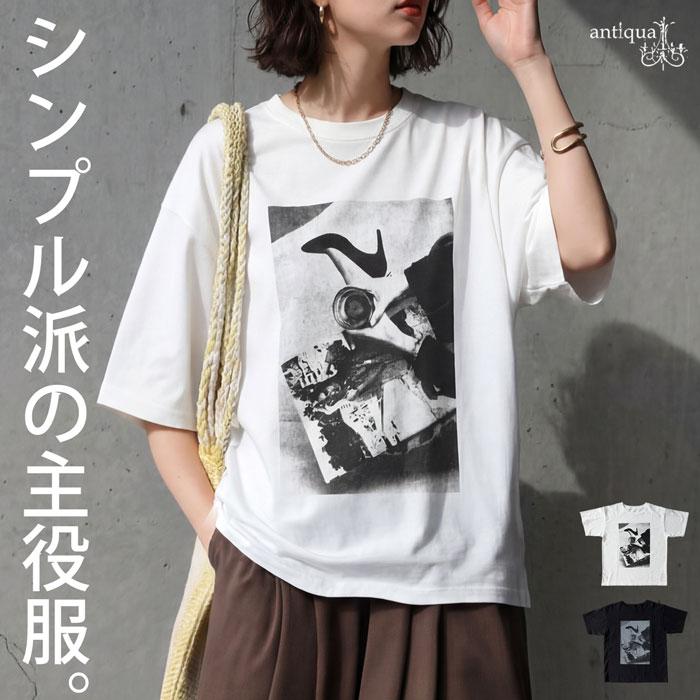 antiqua（アンティカ） Tシャツ レディース 綿100％ 半袖 クルーネック
