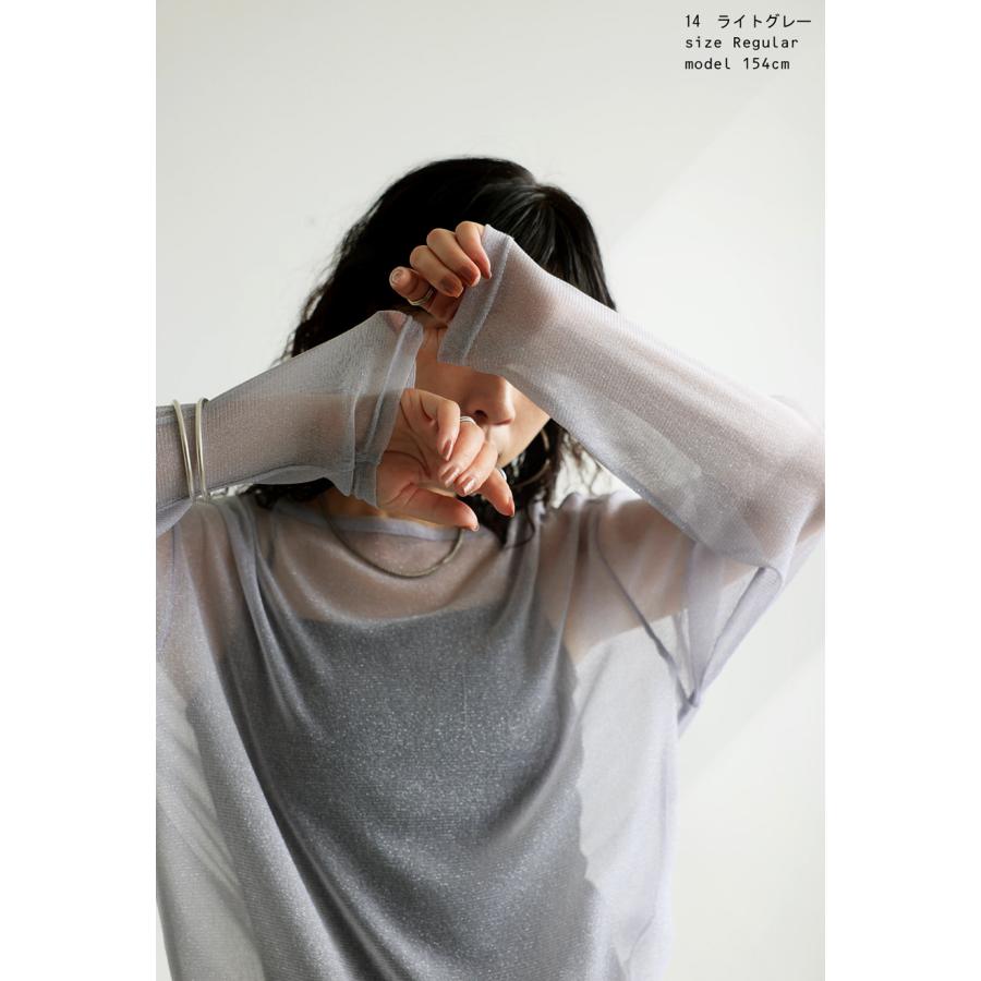 トップス A antiqua（アンティカ） シアーグリッタートップス カットソー