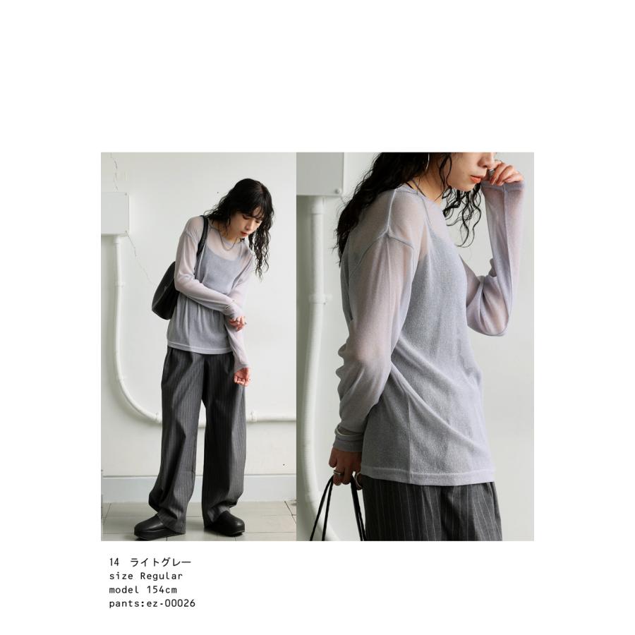 antiqua（アンティカ） シアーグリッタートップス カットソー