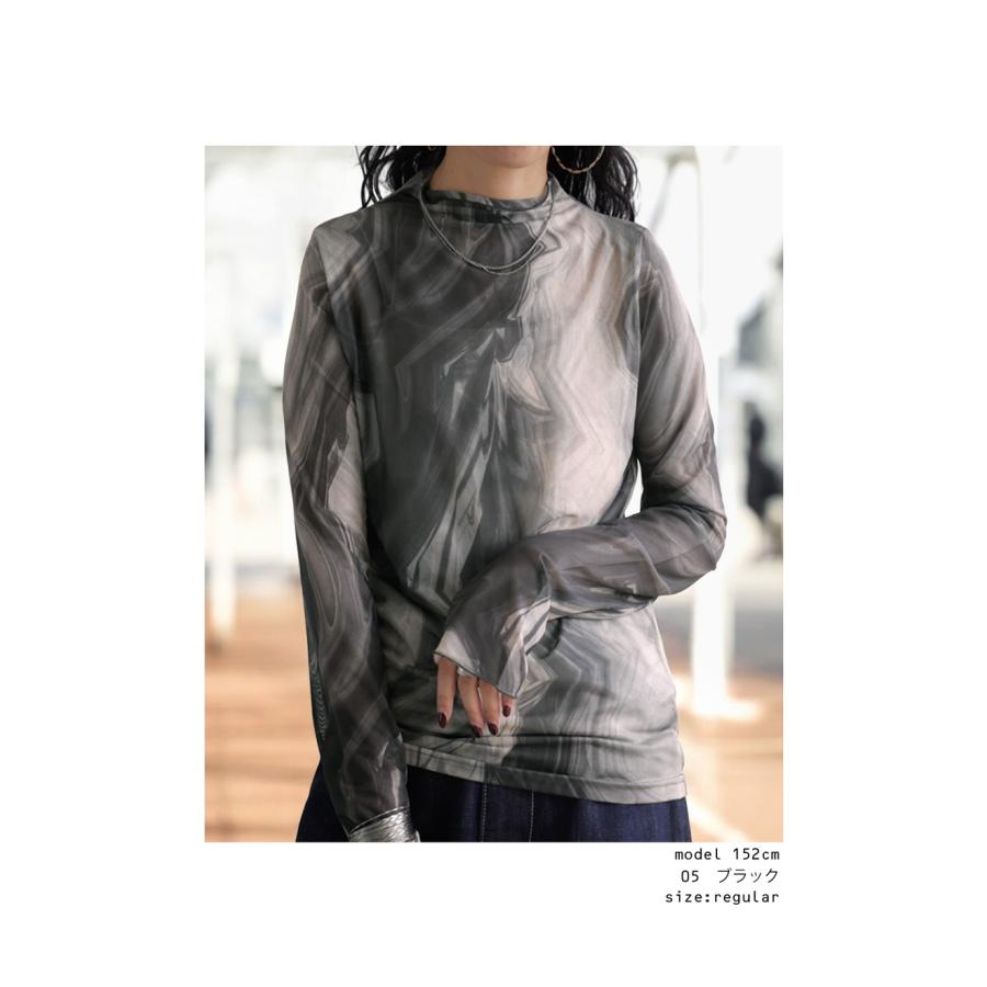 antiqua（アンティカ） シアートップス トップス レディース 長袖 柄