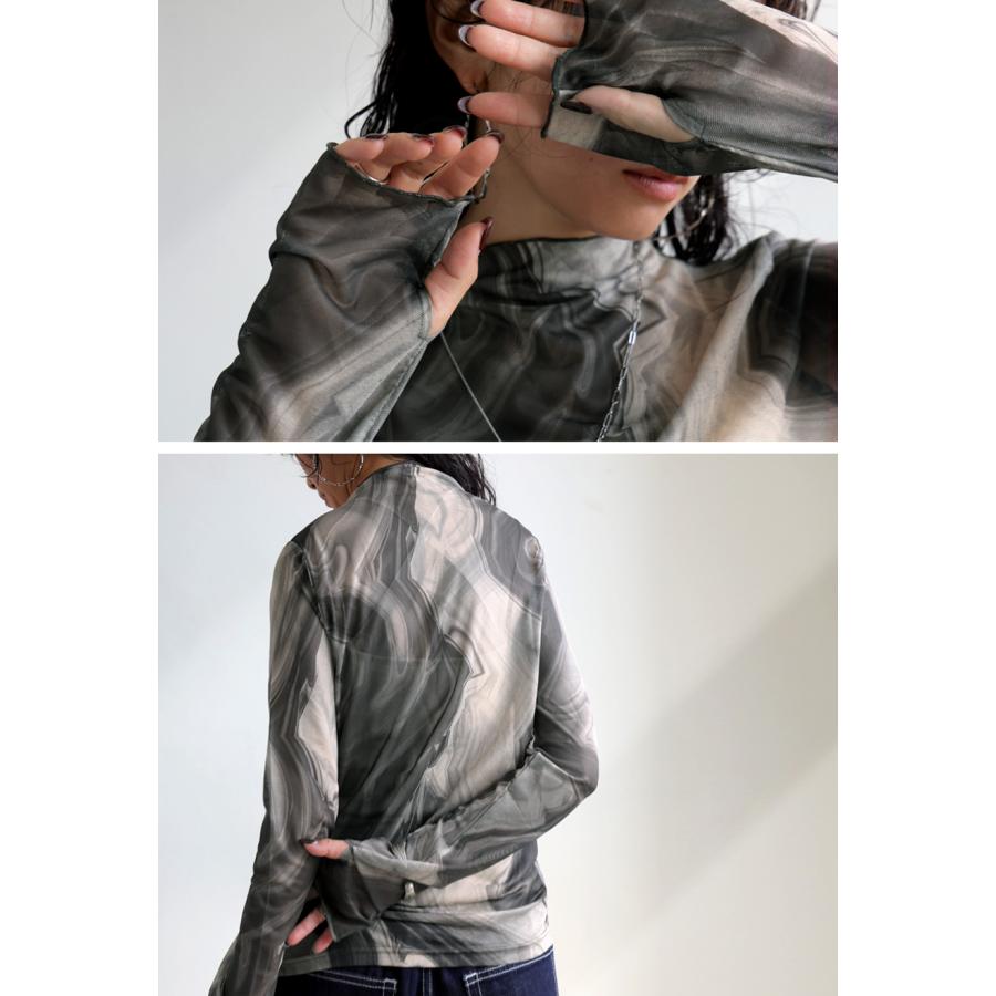 antiqua（アンティカ） シアートップス トップス レディース 長袖 柄
