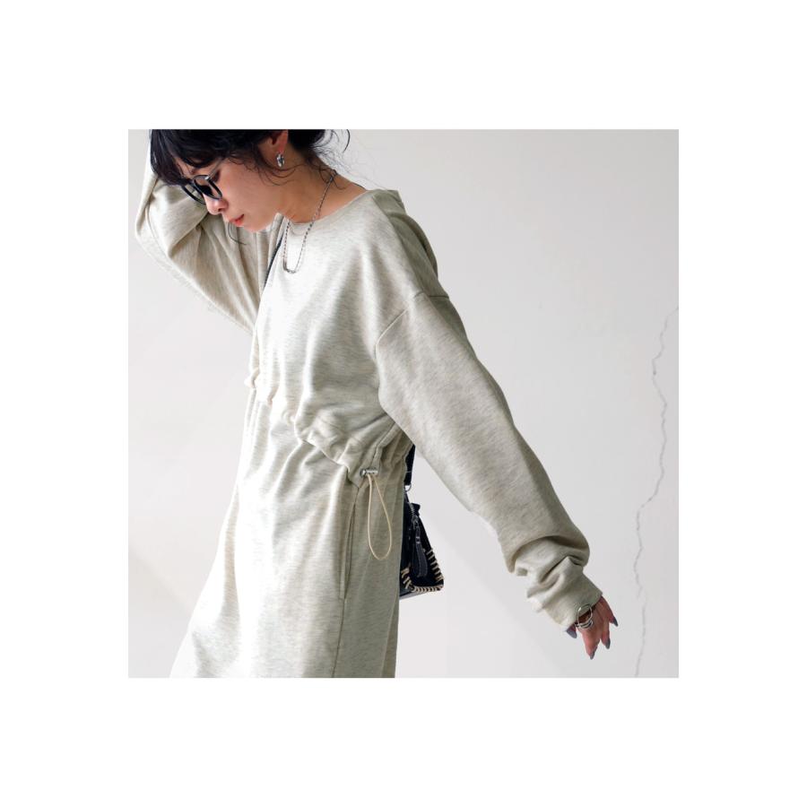 antiqueメッシュドロストワンピース antiqua（アンティカ） 裏毛ドロストワンピース ワンピース レディース