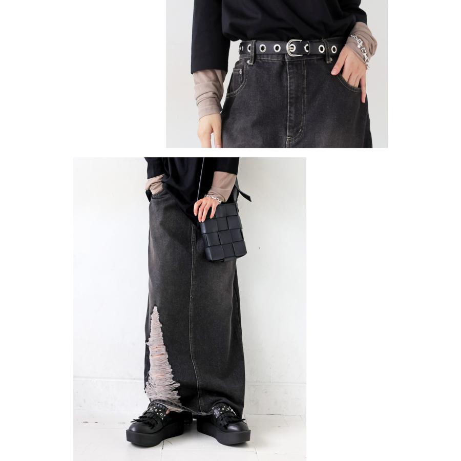 【新品】antiquaアンティカ ダメージデニムスカート antiqua（アンティカ） 再入荷予定有!ダメージデニムスカート スカート
