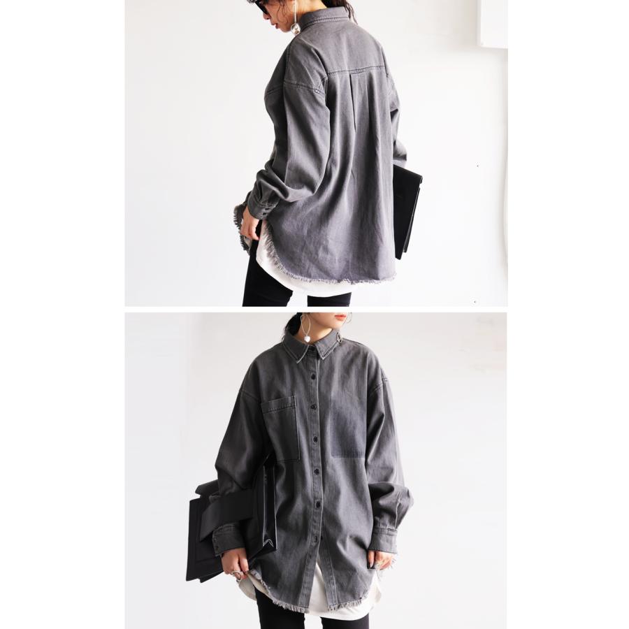 antiqua（アンティカ） ヴィンテージ加工 デニムシャツ レディース