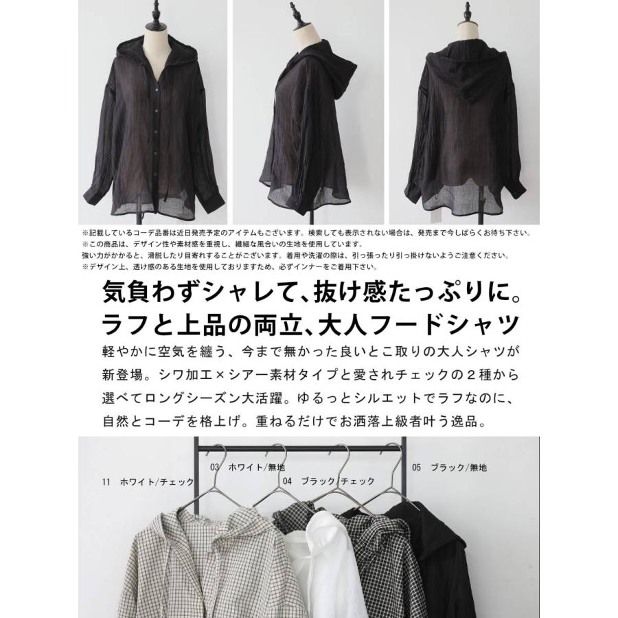 antiqua（アンティカ） シアー シャツ レディース 長袖 無地 チェック