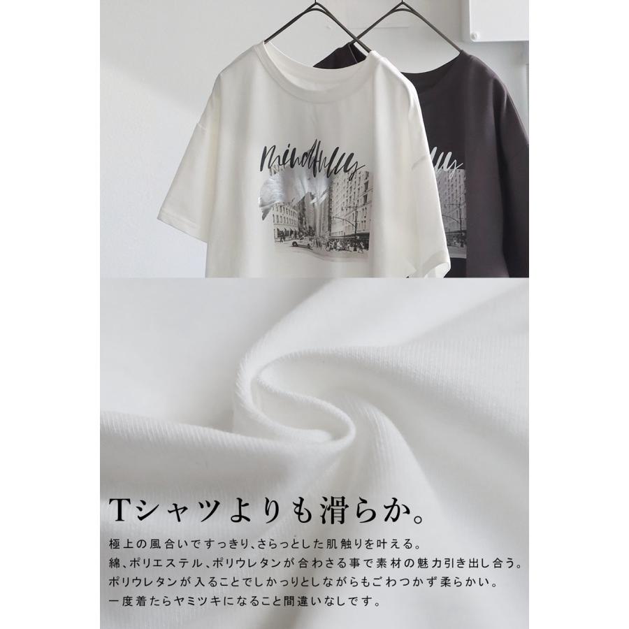 antiqua（アンティカ） プリントロゴTシャツ Tシャツ レディース
