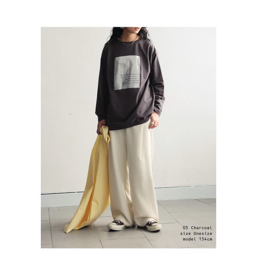 antiqua（アンティカ） 箔プリントTシャツ Tシャツ レディース