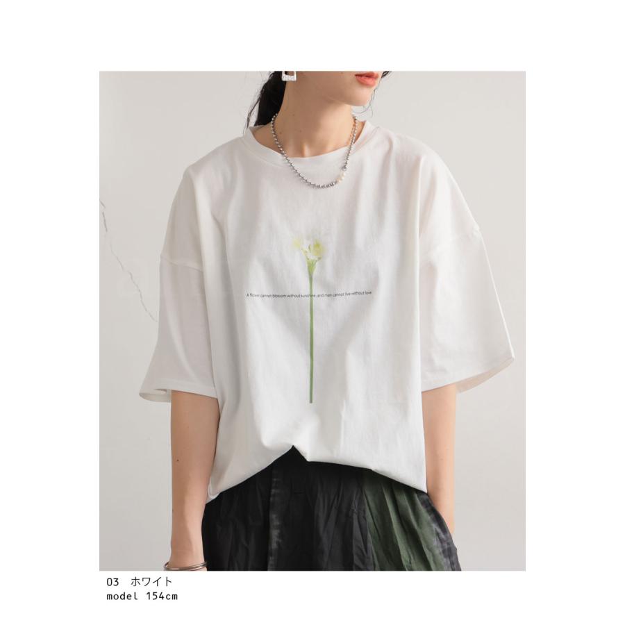antiqua（アンティカ） 花柄プリントTシャツ レディース 半袖 トップス